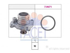 FACET 7.8458 termostatas, aušinimo skystis 
 Aušinimo sistema -> Termostatas/tarpiklis -> Thermostat
13 38 004, 9 158 251