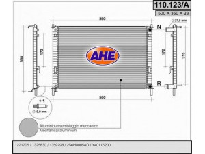 AHE 110.123/A radiatorius, variklio aušinimas 
 Aušinimo sistema -> Radiatorius/alyvos aušintuvas -> Radiatorius/dalys
Y40115200