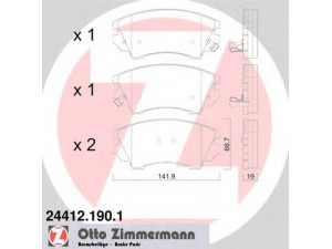 ZIMMERMANN 24412.190.1 stabdžių trinkelių rinkinys, diskinis stabdys 
 Techninės priežiūros dalys -> Papildomas remontas
13237751, 16 05 186, 16 05 232