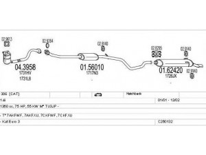 MTS C260132006037 išmetimo sistema 
 Išmetimo sistema -> Išmetimo sistema, visa