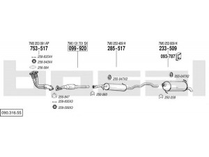 BOSAL 090.316.55 išmetimo sistema 
 Išmetimo sistema -> Išmetimo sistema, visa