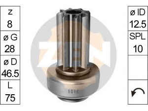 ERA 225474 laisvos eigos pavara, starteris 
 Elektros įranga -> Starterio sistema -> Starterių dalys
21144 5016, S114801