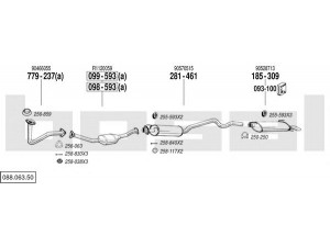 BOSAL 088.063.50 išmetimo sistema 
 Išmetimo sistema -> Išmetimo sistema, visa