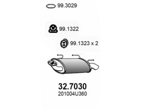 ASSO 32.7030 galinis duslintuvas 
 Išmetimo sistema -> Duslintuvas
201004U360