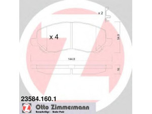 ZIMMERMANN 23584.160.1 stabdžių trinkelių rinkinys, diskinis stabdys 
 Techninės priežiūros dalys -> Papildomas remontas
05191217AA, 5191229AA, 4605A486