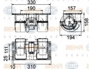 HELLA 8EW 009 160-761 vidaus pūtiklis 
 Šildymas / vėdinimas -> Orpūtė/dalys
2 050 342 9, 1810201311, 20503429
