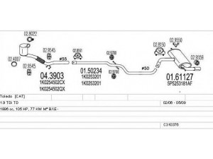 MTS C310376016004 išmetimo sistema 
 Išmetimo sistema -> Išmetimo sistema, visa