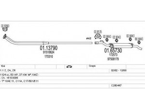 MTS C260447008487 išmetimo sistema 
 Išmetimo sistema -> Išmetimo sistema, visa