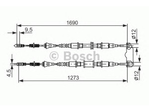 BOSCH 1 987 477 129 trosas, stovėjimo stabdys 
 Stabdžių sistema -> Valdymo svirtys/trosai
5 22 603, 5 22 641, 90373923, 90538698