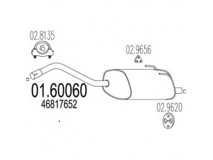 MTS 01.60060 galinis duslintuvas 
 Išmetimo sistema -> Duslintuvas
46817652