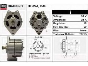 DELCO REMY DRA3820 kintamosios srovės generatorius 
 Elektros įranga -> Kint. sr. generatorius/dalys -> Kintamosios srovės generatorius
42535365, 51261017155, 01163170