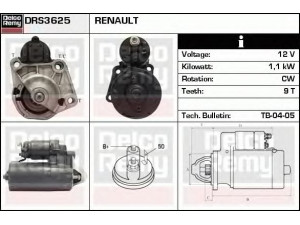 DELCO REMY DRS3625 starteris 
 Elektros įranga -> Starterio sistema -> Starteris
7700862838, 7700865985, 7701499615