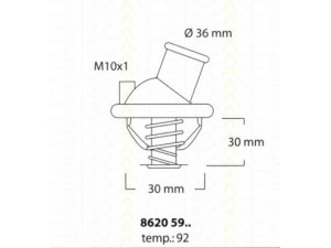 TRISCAN 8620 5992 termostatas, aušinimo skystis 
 Aušinimo sistema -> Termostatas/tarpiklis -> Thermostat
1338050, 1338057, 1338063, 1338070