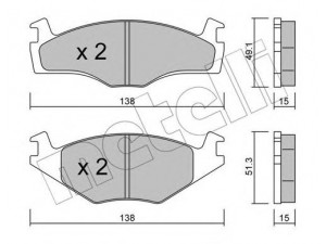 METELLI 22-0045-0 stabdžių trinkelių rinkinys, diskinis stabdys 
 Techninės priežiūros dalys -> Papildomas remontas
