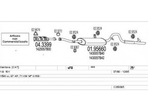 MTS C350085008151 išmetimo sistema