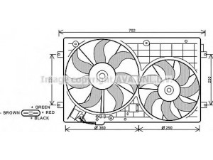 PRASCO VW7528 ventiliatorius, radiatoriaus 
 Aušinimo sistema -> Oro aušinimas
1K0121207T, 1K0959455CQ, 1K0959455CT