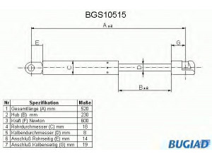 BUGIAD BGS10515 dujinė spyruoklė, bagažinė 
 Priedai -> Bagažinė/pakrovimo skyrius
251 829 331 B