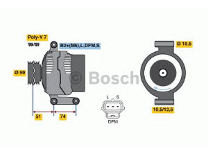 BOSCH 0 124 315 019 kintamosios srovės generatorius