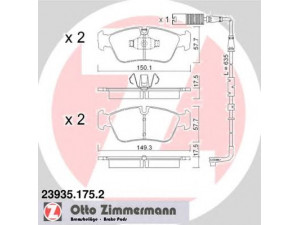 ZIMMERMANN 23935.175.2 stabdžių trinkelių rinkinys, diskinis stabdys 
 Techninės priežiūros dalys -> Papildomas remontas