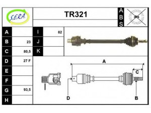 SERA TR321 kardaninis velenas 
 Ratų pavara -> Kardaninis velenas
7700716336, 7700743946, 7700772665