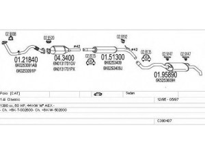 MTS C380437001625 išmetimo sistema 
 Išmetimo sistema -> Išmetimo sistema, visa