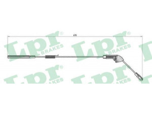 LPR C0581B trosas, stovėjimo stabdys 
 Stabdžių sistema -> Valdymo svirtys/trosai
522581, 90297927, 90297927