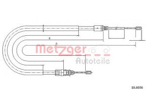 METZGER 10.6036 trosas, stovėjimo stabdys 
 Stabdžių sistema -> Valdymo svirtys/trosai
4745.Z4, 9650902680