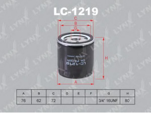 LYNXauto LC-1219 alyvos filtras 
 Techninės priežiūros dalys -> Techninės priežiūros intervalai
04105 409, 04105 409AB, 04105 409AC