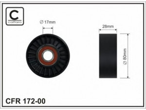 CAFFARO 172-00 kreipiantysis skriemulys, V formos rumbuotas diržas 
 Diržinė pavara -> V formos rumbuotas diržas/komplektas -> Laisvasis/kreipiamasis skriemulys
11287500560, 7500560