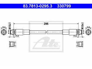 ATE 83.7813-0295.3 stabdžių žarnelė 
 Stabdžių sistema -> Stabdžių žarnelės
3U0 611 707, 8D0 611 707 B, 8D0 611 707 D