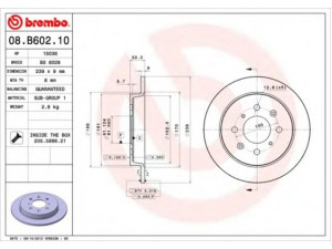 BREMBO 08.B602.10 stabdžių diskas 
 Dviratė transporto priemonės -> Stabdžių sistema -> Stabdžių diskai / priedai
42510TF0000, 42510TG0T00, 42510TG5H00