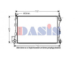 AKS DASIS 152012N radiatorius, variklio aušinimas 
 Aušinimo sistema -> Radiatorius/alyvos aušintuvas -> Radiatorius/dalys
1300246, 24418343
