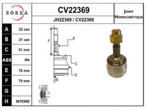 EAI CV22369K jungčių komplektas, kardaninis velenas 
 Ratų pavara -> Sujungimai/komplektas