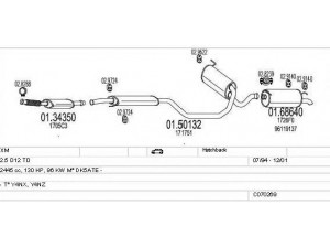 MTS C070269001209 išmetimo sistema 
 Išmetimo sistema -> Išmetimo sistema, visa