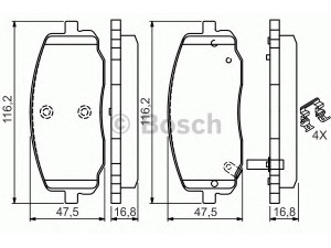 BOSCH 0 986 494 594 stabdžių trinkelių rinkinys, diskinis stabdys 
 Techninės priežiūros dalys -> Papildomas remontas
58101 0XA01, 58101 0XA10, 5810107A00