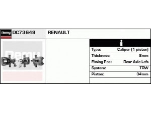 DELCO REMY DC73648 stabdžių apkaba 
 Stabdžių sistema -> Stabdžių matuoklis -> Stabdžių matuoklio montavimas
8253296, 7 701 208 361