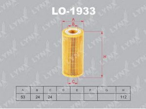 LYNXauto LO-1933 alyvos filtras
06K 115 466, 06K 115 562, 06L 115 466