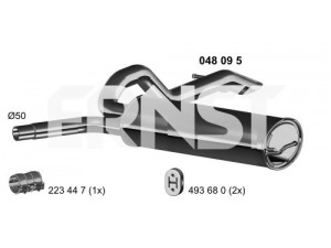 ERNST 048095 galinis duslintuvas 
 Išmetimo sistema -> Duslintuvas
44 17 160, 82 00 537 253