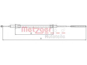 METZGER 10.4153 trosas, stovėjimo stabdys 
 Stabdžių sistema -> Valdymo svirtys/trosai
3440 1 166 237, 3441 1 162 999