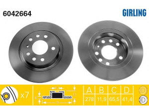 GIRLING 6042664 stabdžių diskas 
 Stabdžių sistema -> Diskinis stabdys -> Stabdžių diskas
46836489, 468364890, 51799235, 51799236