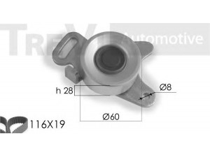 TREVI AUTOMOTIVE KD1040 paskirstymo diržo komplektas 
 Techninės priežiūros dalys -> Papildomas remontas
7701468165