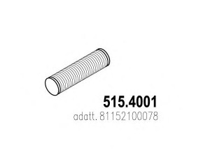 ASSO 515.4001 lanksti žarna, išmetimo sistema 
 Išmetimo sistema -> Išmetimo vamzdžiai
81152100078