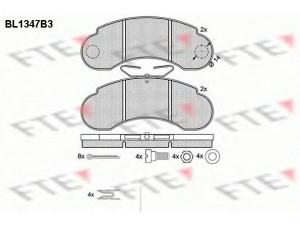FTE BL1347B3 stabdžių trinkelių rinkinys, diskinis stabdys 
 Techninės priežiūros dalys -> Papildomas remontas
601 421 77 20, 631 420 03 20