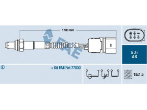 FAE 75361 lambda jutiklis 
 Išmetimo sistema -> Jutiklis/zondas
079 906 262 E, 079 906 262 F, 07C 906 262 AD