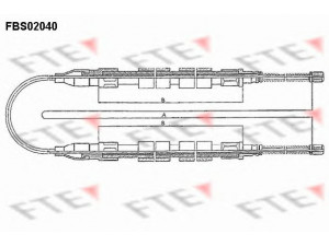 FTE FBS02040 trosas, stovėjimo stabdys 
 Stabdžių sistema -> Valdymo svirtys/trosai
321 609 721 C