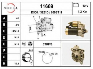 EAI 11669 starteris 
 Elektros įranga -> Starterio sistema -> Starteris
95667755
