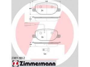 ZIMMERMANN 23811.180.2 stabdžių trinkelių rinkinys, diskinis stabdys 
 Techninės priežiūros dalys -> Papildomas remontas
77365542