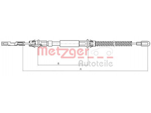 METZGER 10.5972 trosas, stovėjimo stabdys 
 Stabdžių sistema -> Valdymo svirtys/trosai
522154, 10341840, 10403284, 10408912