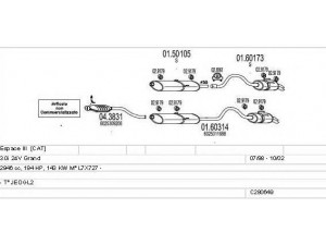 MTS C280649009022 išmetimo sistema 
 Išmetimo sistema -> Išmetimo sistema, visa