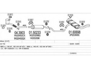 MTS C310013006883 išmetimo sistema 
 Išmetimo sistema -> Išmetimo sistema, visa